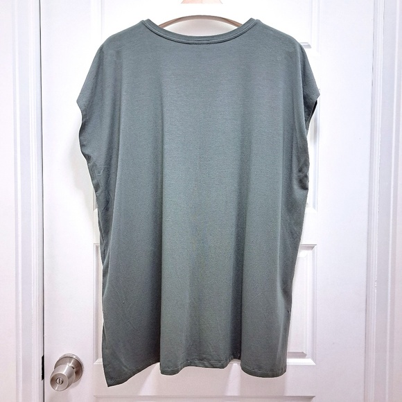 Eileen Fisher V-Neck Fine Jersey Gray Long Tunic Size Large - Picture 6 of 10